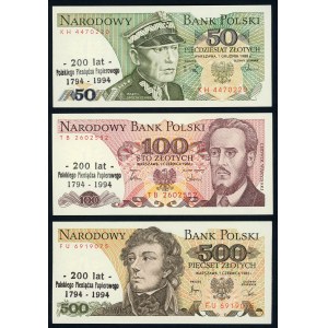 Nadruk na 3 banknotach - 200 lat polskiego pieniądza papierowego