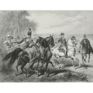 Juliusz KOSSAK (1824-1899), Z rozkazu króla mam oddać tę zbroję i konia z rzędem
