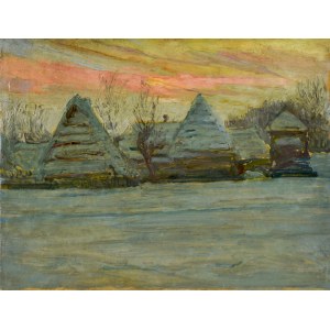 Jozef PIENIĄŻEK (1888-1953), Highland cottages in winter