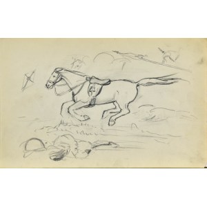 Stanisław ŻURAWSKI (1889-1976), Skizze eines eilenden Pferdes