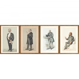 four prints depicting politicians and soldiers