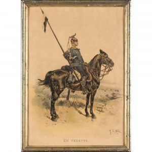 Print depicting Ulan on lookout