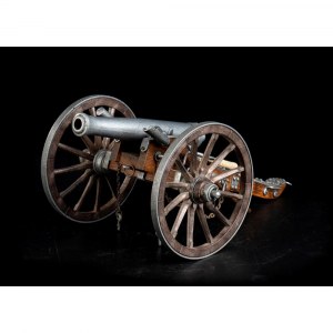 Handcrafted metal cannon model
