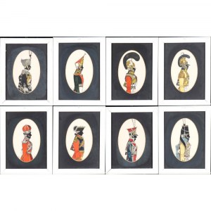 John Mollo. Lot of eight silhouettes. Mollo's Military Profiles or, regimental