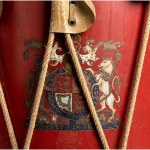 Military drum shaped table