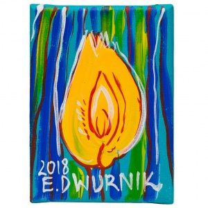 Edward Dwurnik (ur. 1943), Tulipan żółty, 2018