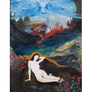Gabriela Olechowska, Woman with a cat, 2023