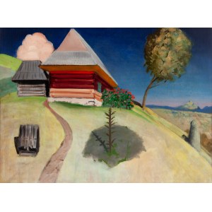 Rafał Malczewski (1892 Kraków - 1965 Montreal), Cottage in the Zakopane Style (recto) / Rain in Zakopane (verso), 1930s.