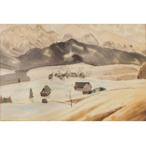 Rafał Malczewski (1892 Kraków - 1965 Montreal), Tatra landscape with view of Giewont, 1930s.