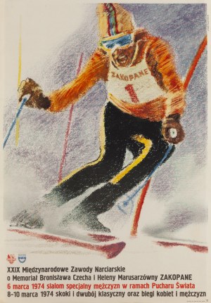 Andrzej Krzysztoforski (ur. 1943, Oświęcim), XXIX Międzynarodowe zawody narciarskie, plakat sportowy, 1973