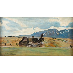 Józef Piotrowski (1878 Krakov - 1944 Krakov), Pohled na Tatry z Poroninu