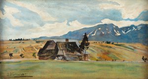 Józef Piotrowski (1878 Kraków - 1944 Kraków), Widok na Tatry z Poronina