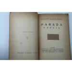 SŁONIMSKI ANTONI Parada Poezje. 1. vyd. vydal mesačník Skamander, [1920].