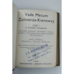 VADE MECUM Voják-řidič [1. střelecká brigáda] [1940].