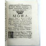 [RZEWUSKI WACŁAW] MOWY y LISTY I. P. WACŁAWA RZEWUSKIEGO woiewody podolskiego H. P. K.[POCZAJÓW 1761]