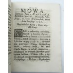[RZEWUSKI WACŁAW] MOWY y LISTY I. P. WACŁAWA RZEWUSKIEGO woiewody podolskiego H. P. K.[POCZAJÓW 1761].