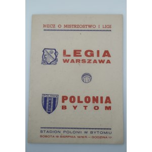 Zápas první ligy LEGIA WARSZAWA - POLONIA BYTOM [1978].