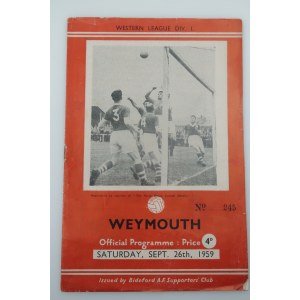 WESTERN LEAGUE DIV. I. WEYMOUTH Official Progamme [1959]