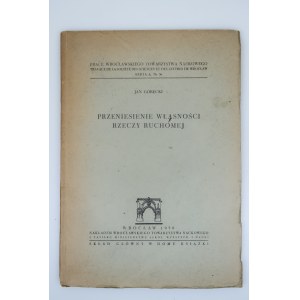 GÓRECKI JAN Prevod vlastníctva hnuteľného majetku [1950].