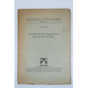 GÓRECKI JAN Převod vlastnictví movitých věcí [1950].