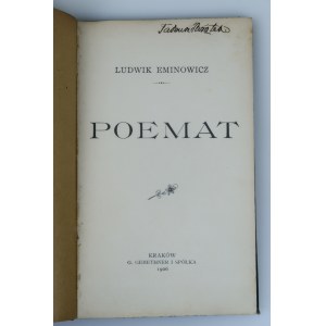 EMINOWICZ LUDWIK Poemat [1906]