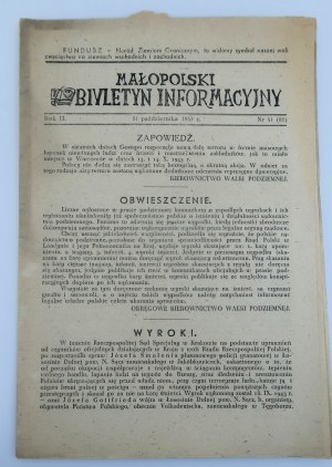 MAŁOPOLSKI Information Bulletin + Supplement Year II, no. 41(85): 31 X 1943 [AK].