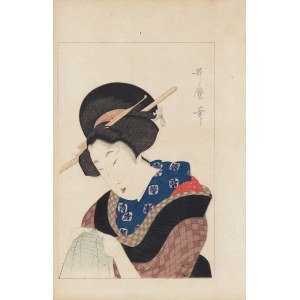 Watanabe Seitei (1851-1918), Dziewczyna wg Utamaro, Tokio, 1891