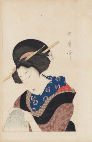Watanabe Seitei (1851-1918), Dziewczyna wg Utamaro, Tokio, 1891