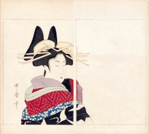 Watanabe Seitei (1851-1918), Geisza wg Utamaro, Tokio, 1891