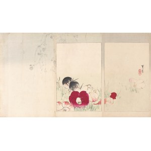 Watanabe Seitei (1851-1918), Czerwone kwiaty, Tokio, 1891