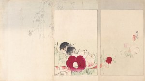 Watanabe Seitei (1851-1918), Czerwone kwiaty, Tokio, 1891