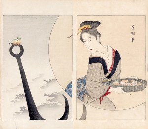 Watanabe Seitei (1851-1918), Dziewczyna z małżami, Tokio, 1891