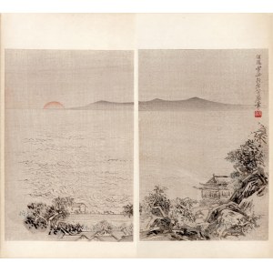 Watanabe Seitei (1851-1918), Wschód słońca, Tokio, 1891