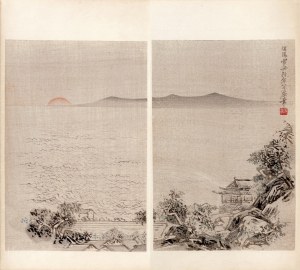 Watanabe Seitei (1851-1918), Wschód słońca, Tokio, 1891