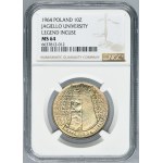 10 zlatých 1964 Kazimír Veliký - NGC MS64 - konkávní nápis na averzu