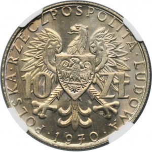 10 złotych 1970 Byliśmy-Jesteśmy-Będziemy - NGC MS65