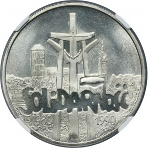 100.000 złotych 1990 Solidarność - TYP A - NGC MS63