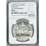 PLN 100 000 1990 Solidarité - TYPE A - NGC MS63