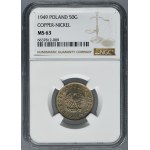 50 groszy 1949 Miedzionikiel - NGC MS63