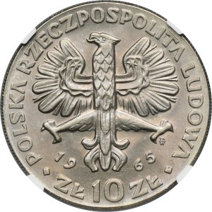 10 zlotých 1965 VII Wieków Warszawy - NGC MS63