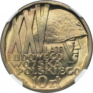 10 zlatých 1968 XXV. výročie Poľskej ľudovej armády - NGC MS65