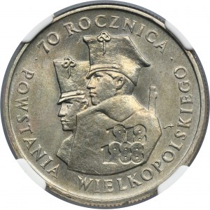 100 zlotých 1988 70. výročie Veľkého poľského povstania - NGC MS65