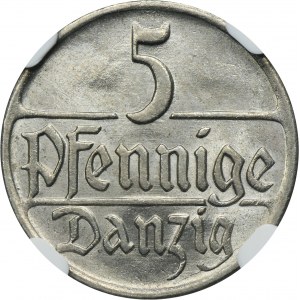 Free City of Danzig, 5 pfennige 1923 - NGC MS64