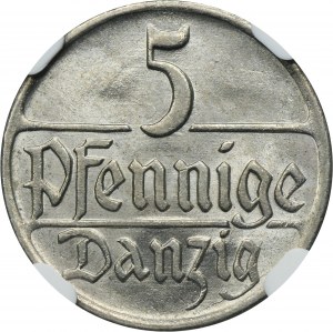 Free City of Danzig, 5 pfennige 1923 - NGC MS64