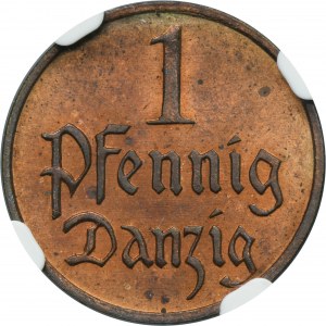 Free City of Danzig, 1 pfennig 1930 - NGC MS64 RB
