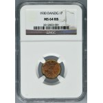 Free City of Danzig, 1 pfennig 1930 - NGC MS64 RB