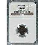 Free City of Danzig, 1 pfennig 1937 - NGC MS64 BN