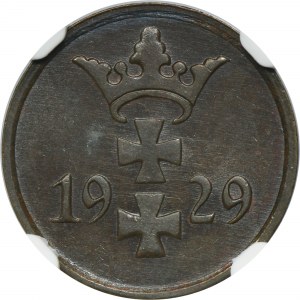 Wolne Miasto Gdańsk, 1 fenig 1929 - NGC MS64 BN
