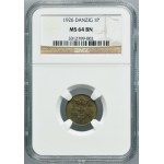 Freie Stadt Danzig, 1 Fenig 1926 - NGC MS64 BN