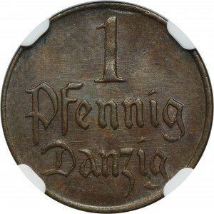 Freie Stadt Danzig, 1 Fenig 1923 - NGC MS64 BN